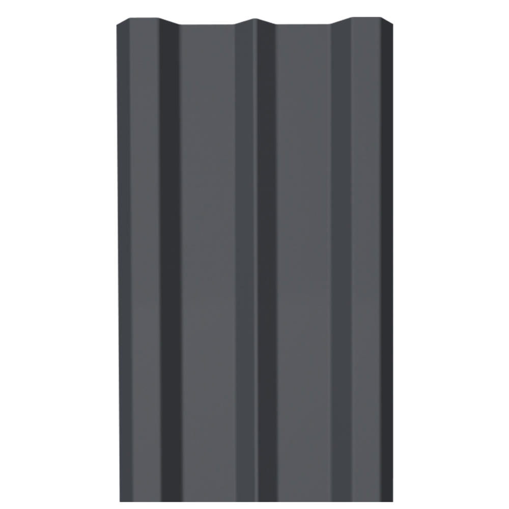 Евроштакетник двухсторонний М-образный 0,45 мм 100х1800 мм графитовый серый RAL 7024 прямой срез