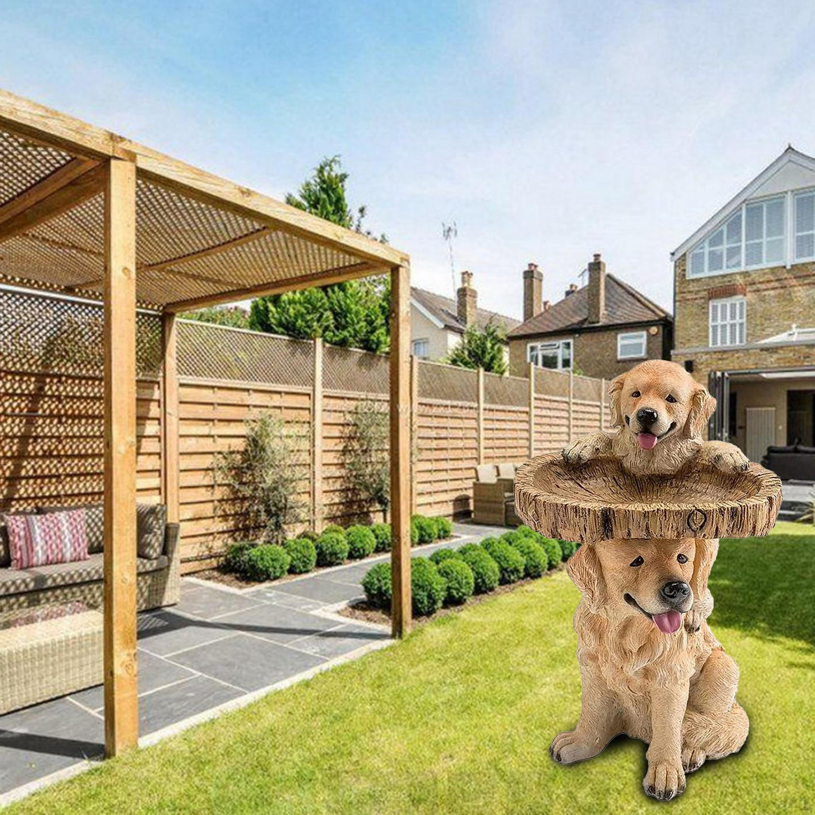 Фигурка животного из смолы, уличный садовый столбик, патио, растительный орнамент, устойчивый к атмосферным воздействиям, прочный рябина Dog