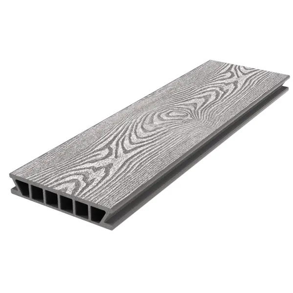 Террасная доска ДПК Holzhof Classic цвет Серый 3000x153x28 мм структура дерева 0.459 м²