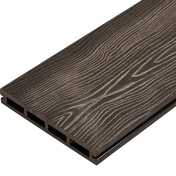 Террасная доска ДПК цвет венге 3000x140x20 мм двусторонняя структура дерева 0.42 м²